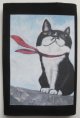 文庫本ブックカバー(猫と赤いスカーフ)