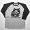 画像1: 七分袖ラグランTシャツ「猫とカメラ」ブラック＆グレー (1)