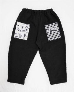 画像3: 麻パンツBLACK-AND-WHITE SKETCH PANTS(BLACK)