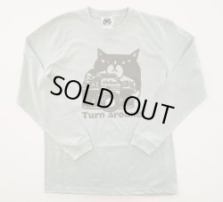 画像1: ロングスリーブTシャツ「猫とカメラ」くすみグリーン