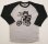 画像1: 七分袖ラグランTシャツ「猫と自転車」ブラック＆グレー (1)