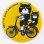 画像1: バッジ「猫と自転車」イエロー (1)