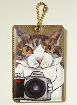 画像1: ICパスケース「猫とカメラ」