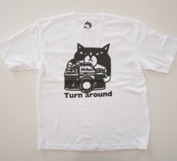 画像1: ビッグTシャツ「猫とカメラ」ホワイト