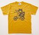 Tシャツ「猫と自転車」ヘイジーイエロー