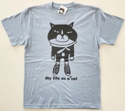 画像1: Tシャツ「My life as a★cat」アシッドブルー