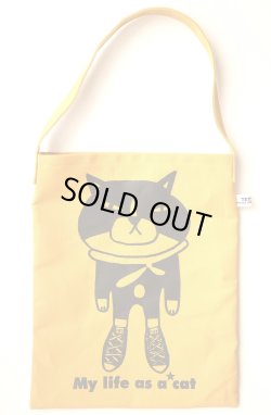 画像1: 「My life as a cat」肩掛けバッグ(カラシ)