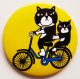 バッジ「猫と自転車」イエロー