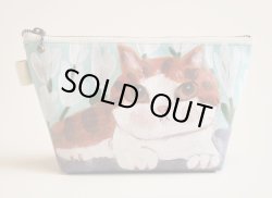 画像1: 三角ポ－チ「white flowers」