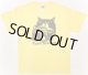 Tシャツ「猫とカメラ」イエロー