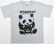 Tシャツ「猫とパンダ」フロストブルー