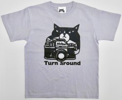 画像1: Tシャツ「猫とカメラ」フロストパープル