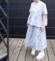 スケッチ柄コットンスカート「light blue」