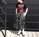 スケッチ柄コットンスカート「Black」