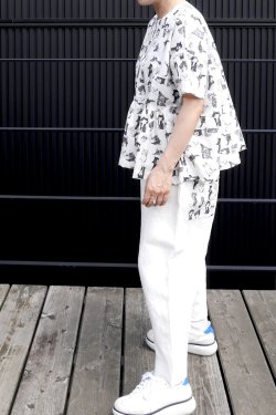 画像1: スケッチ柄ブラウス「White」