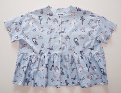 画像3: スケッチ柄ブラウス「light blue」