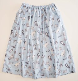 画像2: スケッチ柄コットンスカート「light blue」
