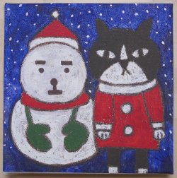 画像1: ファブリックパネル「Let's build a snowman」