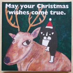 画像1: ファブリックパネル「May your Christmas wishes come true.」