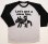 画像1: 七分袖ラグランTシャツ「猫とロバ」ブラック＆杢グレー (1)
