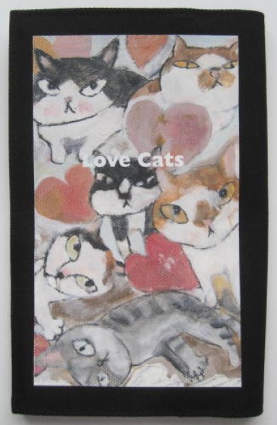 画像1: 新書版ブックカバー・転写プリント(Love Cats) (1)