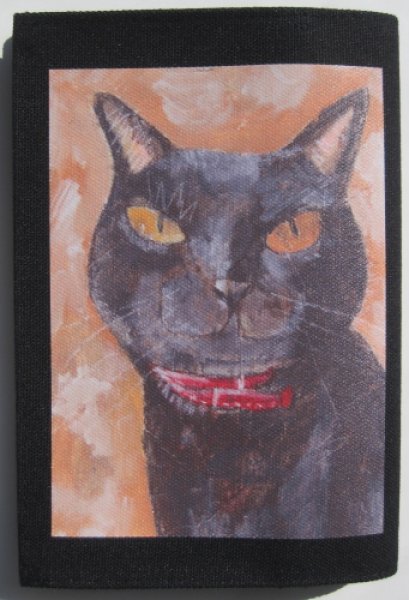 画像1: 文庫本ブックカバー(黒猫) (1)