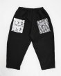 画像1: 麻パンツBLACK-AND-WHITE SKETCH PANTS(BLACK) (1)