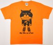 画像1: Tシャツ「My life as a★cat」オレンジ (1)