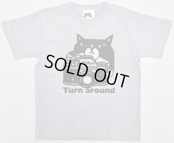 画像1: Tシャツ「猫とカメラ」フロストパープル (1)